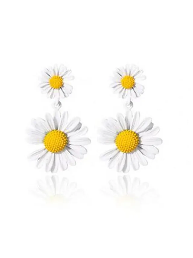 1 Pair Drop Earrings For Street Date Alloy Classic Daisy for Women