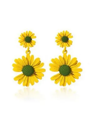 1 Pair Drop Earrings For Street Date Alloy Classic Daisy for Women