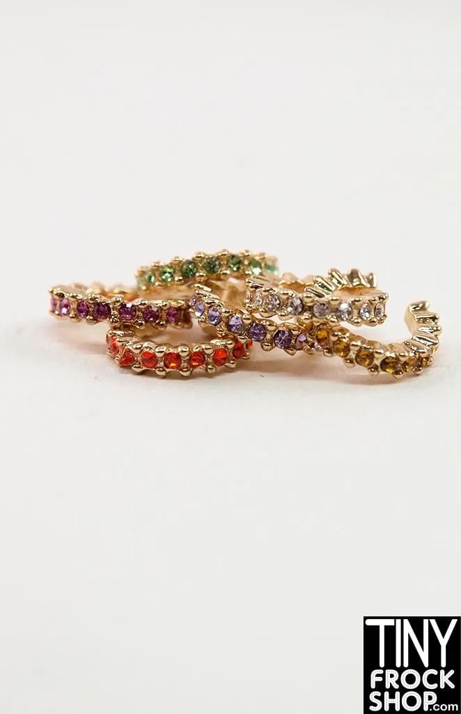 12" Fashion Doll Colorful Rhinestone Bangle Bracelets