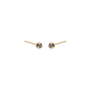 14k Black Diamond Prong Studs