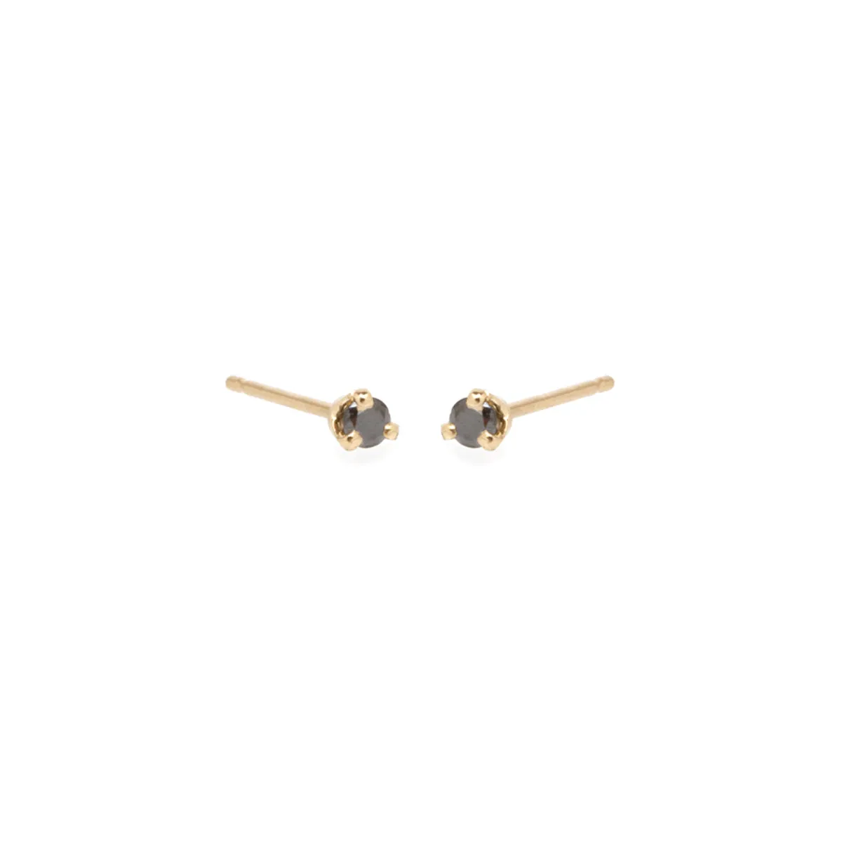 14k Black Diamond Prong Studs