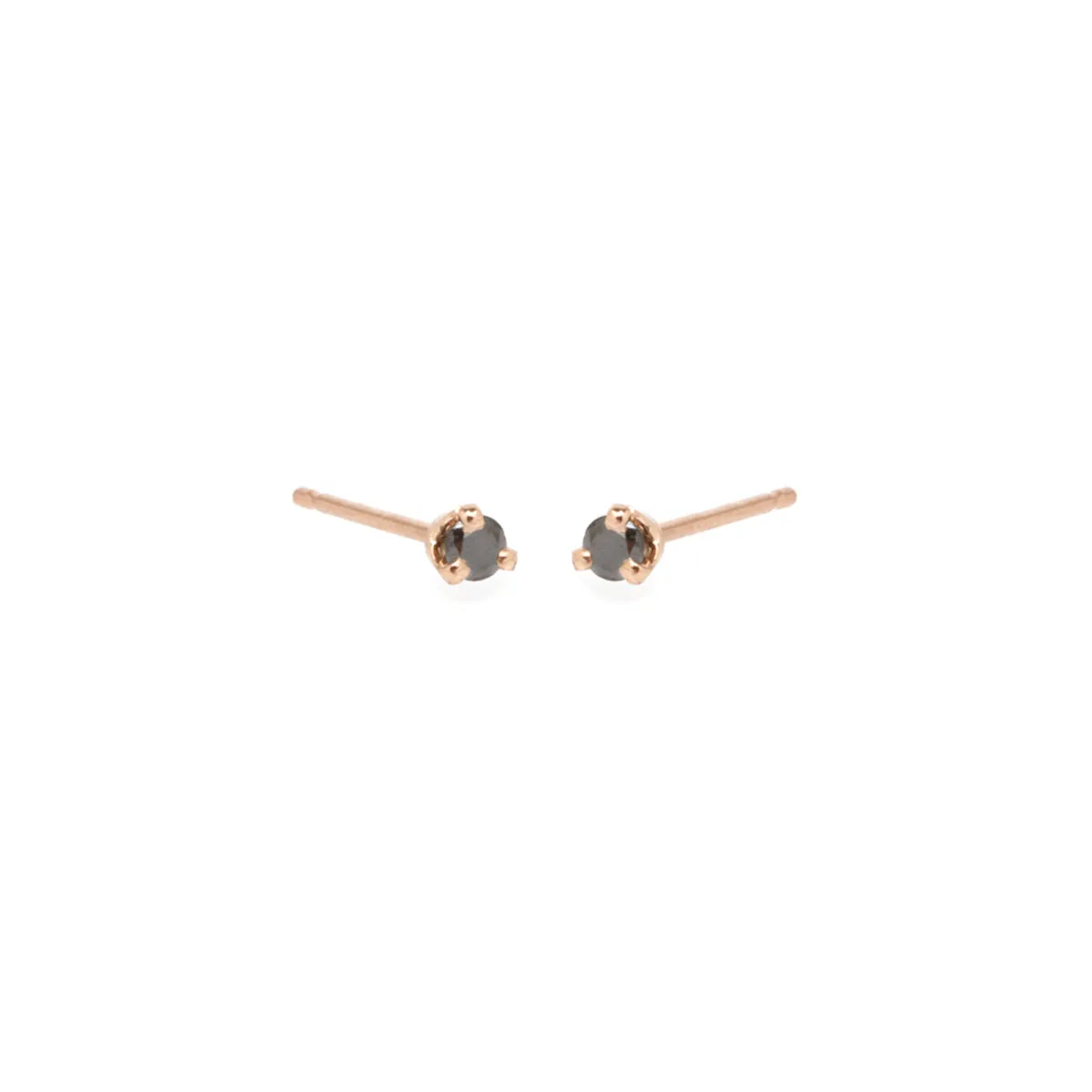 14k Black Diamond Prong Studs