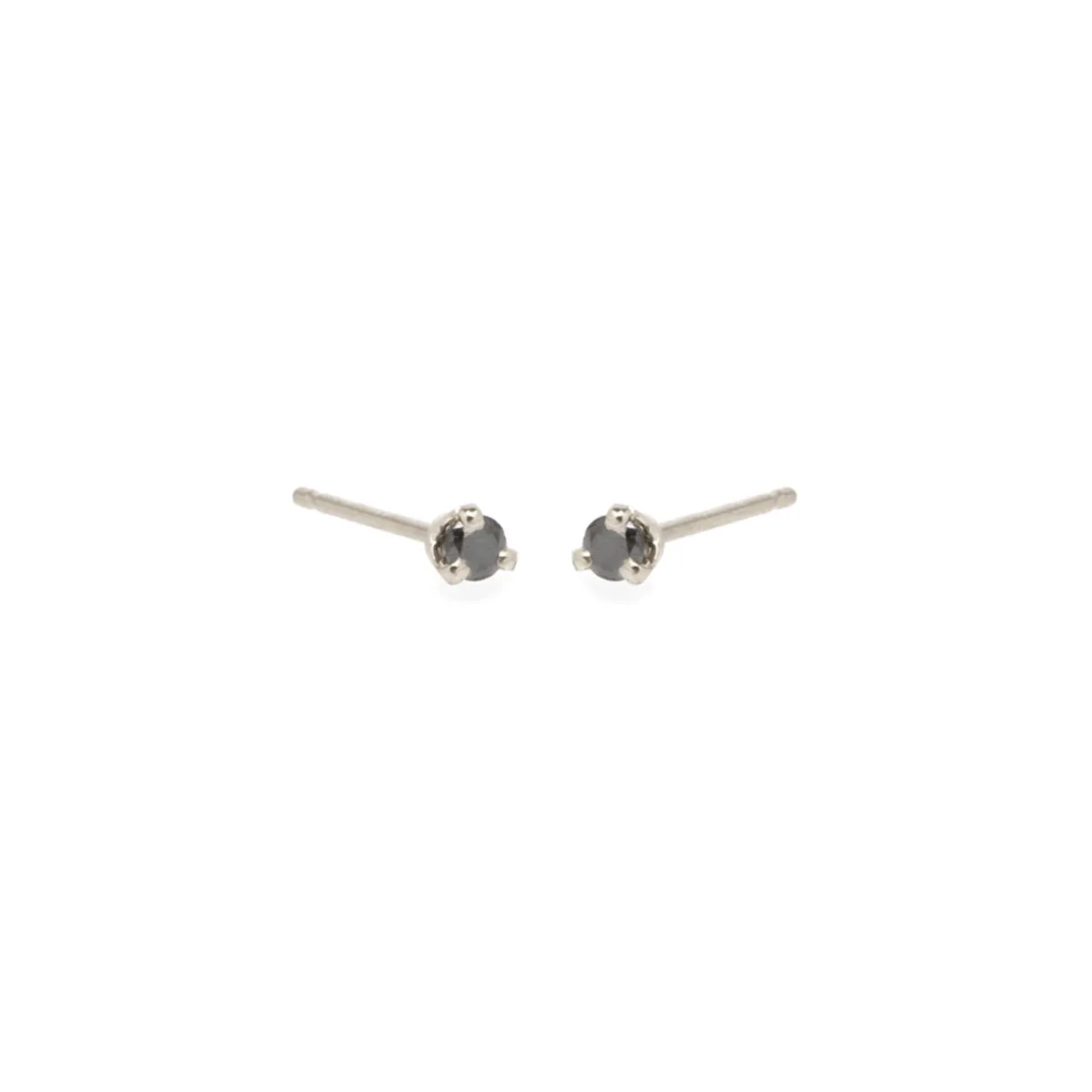 14k Black Diamond Prong Studs