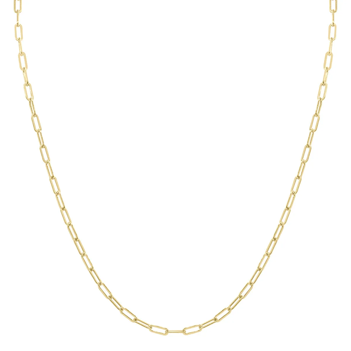 14K Yellow Gold Filled 2.5Mm Flat Link Paperclip Chain With Lobster Clasp - 20 Inch