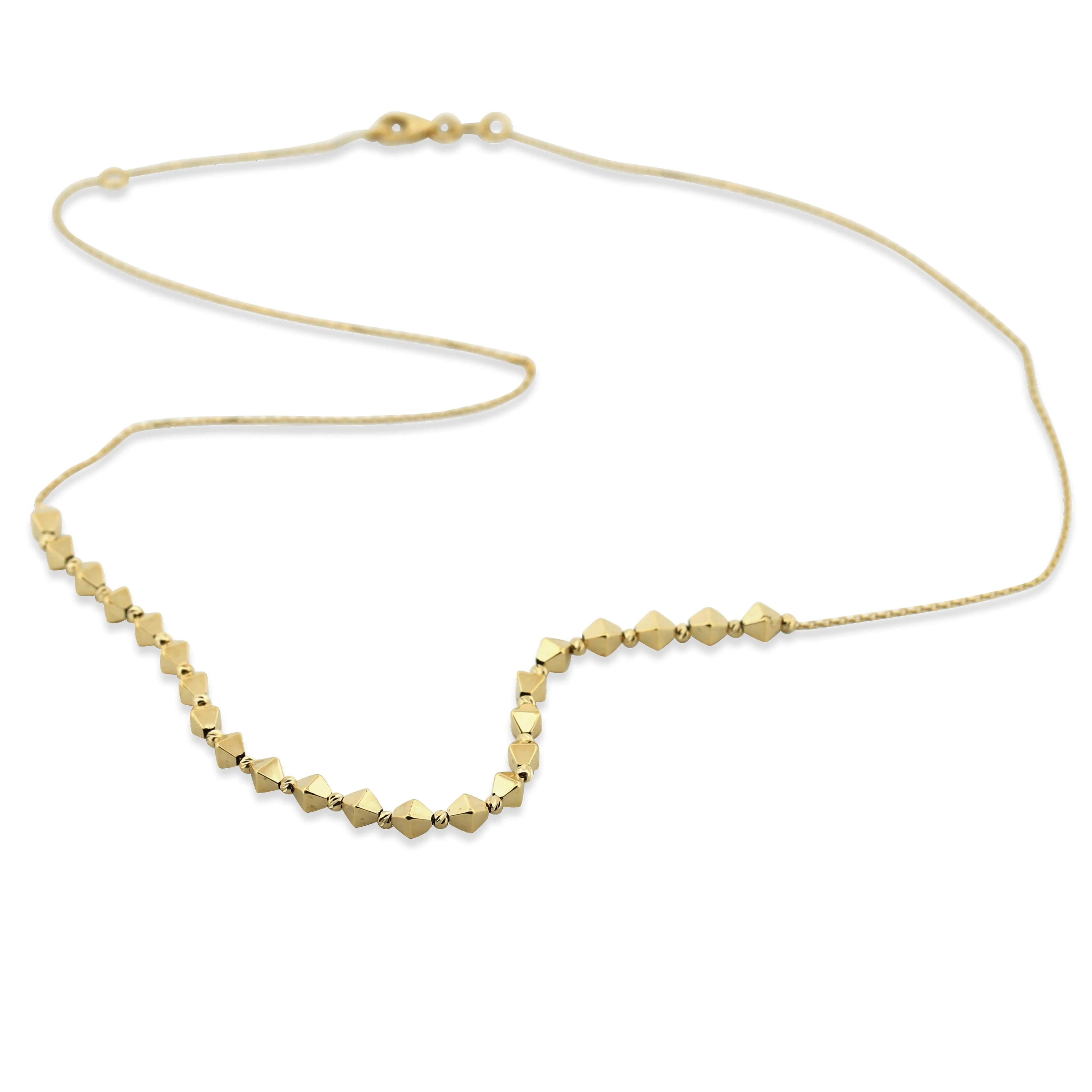 14k Yellow Gold Geometric Minimalist Statement Chain Necklace