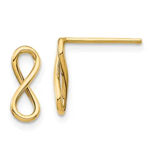 14KT Yellow Gold Stud Infinity Earrings