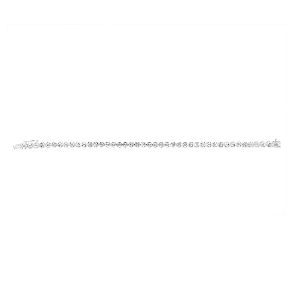 1/6 Carat Diamond Tennis Bracelet 18cm in Sterling Silver with 43 Diamonds