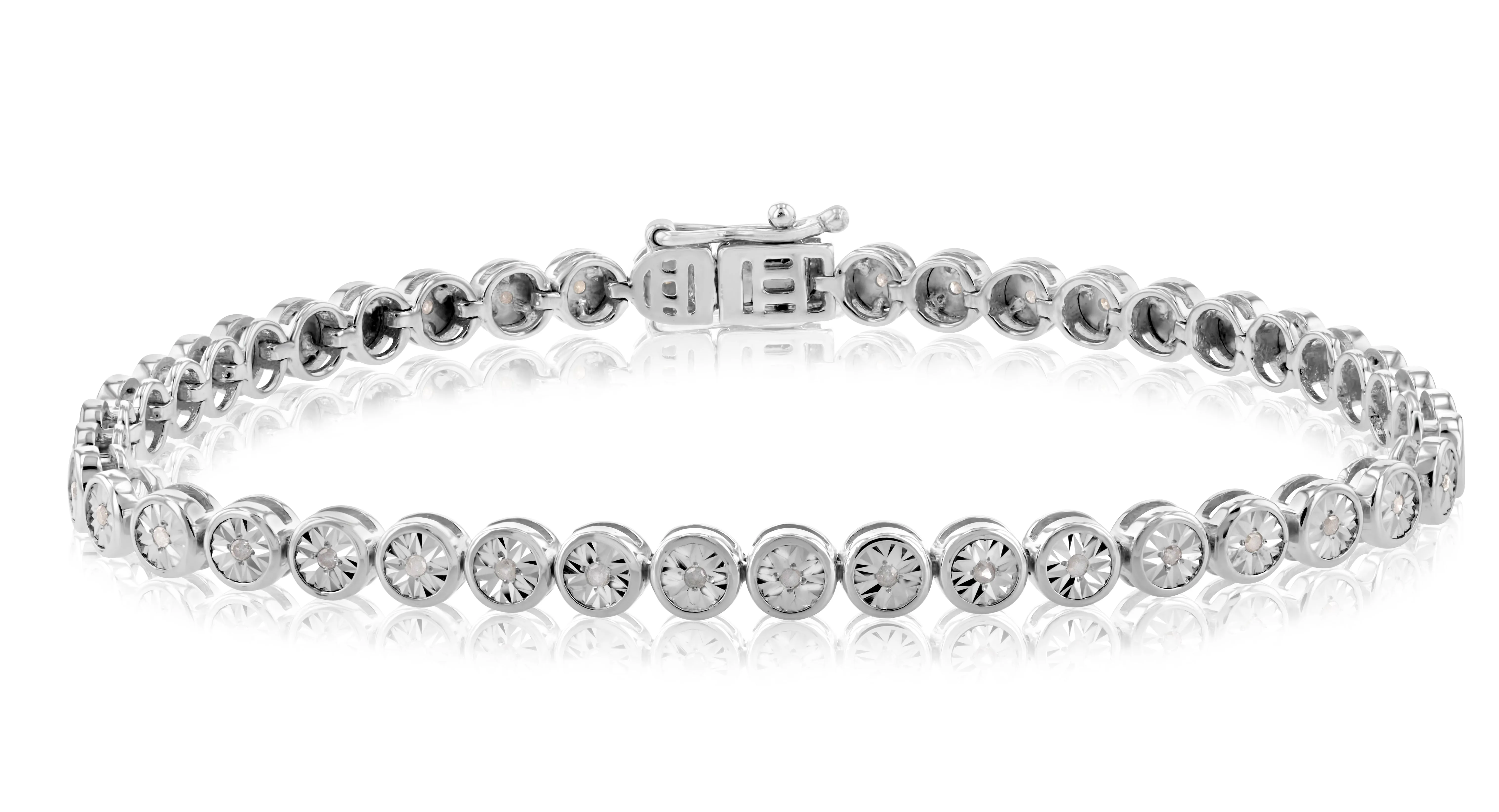 1/6 Carat Diamond Tennis Bracelet 18cm in Sterling Silver with 43 Diamonds