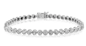 1/6 Carat Diamond Tennis Bracelet 18cm in Sterling Silver with 43 Diamonds