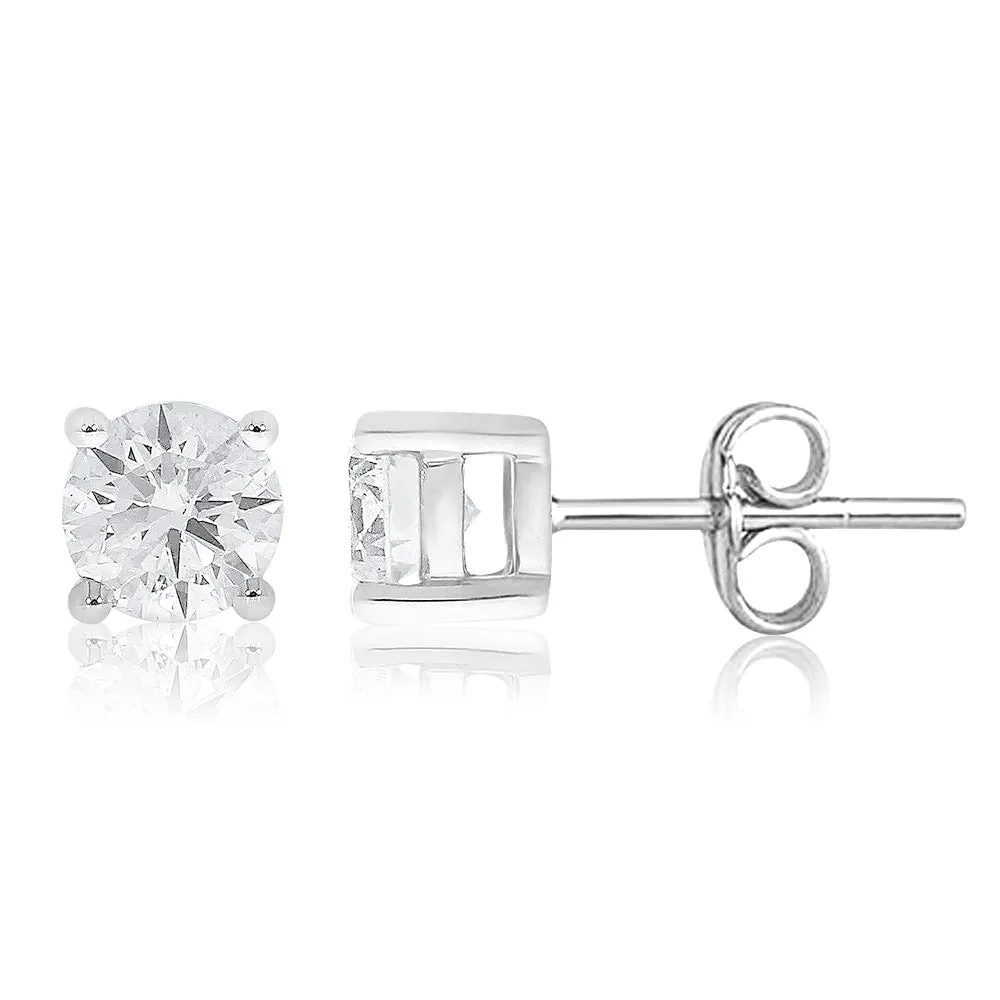 18ct White Gold 3/4 Carat Diamond Stud Earings