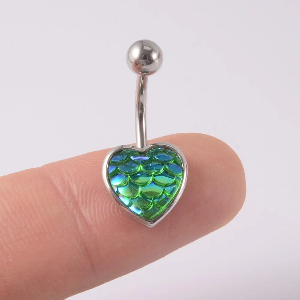 1Pc Heart Wings Navel Piercing Surgical Steel Body Jewelry