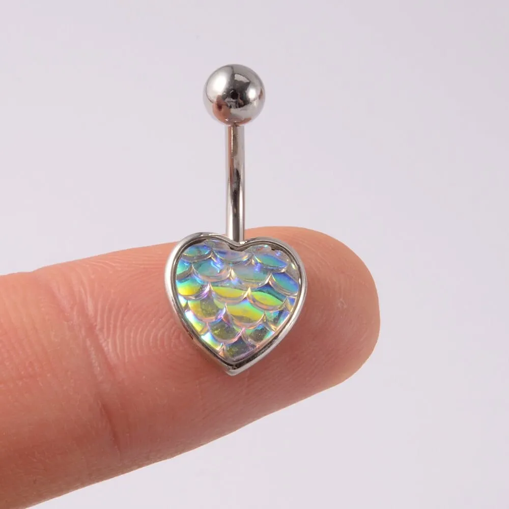 1Pc Heart Wings Navel Piercing Surgical Steel Body Jewelry