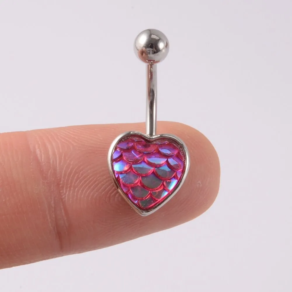 1Pc Heart Wings Navel Piercing Surgical Steel Body Jewelry