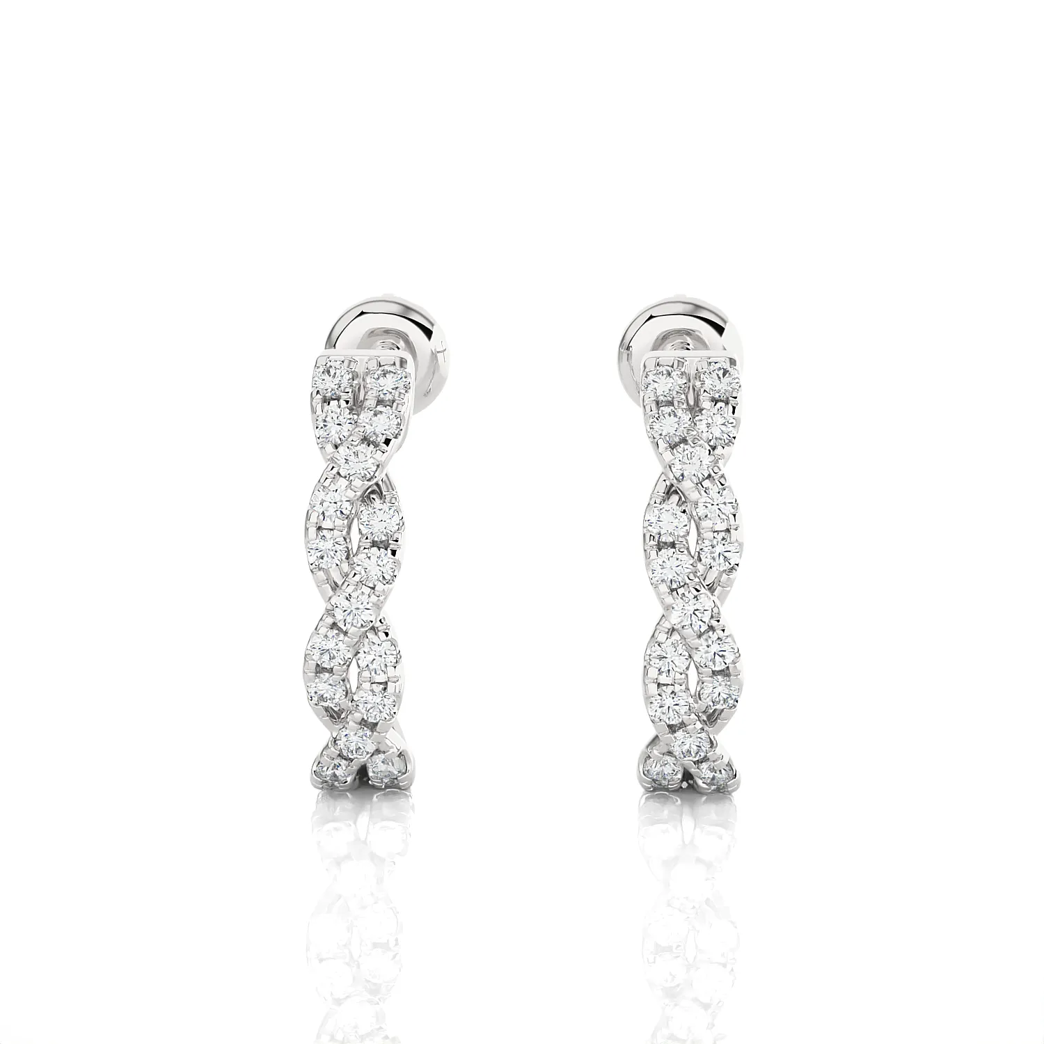 3/8 ctw Round Lab Grown Diamond Hoop Earrings