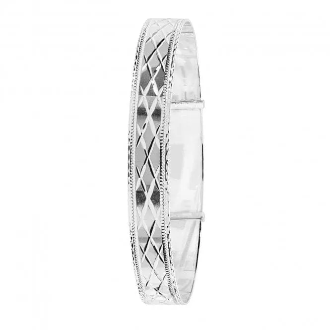 Acotis Silver Expandable Bangle Round Dia Cut G4385