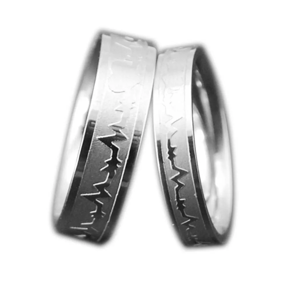 Alloy ECG Love Ring for Men And Women