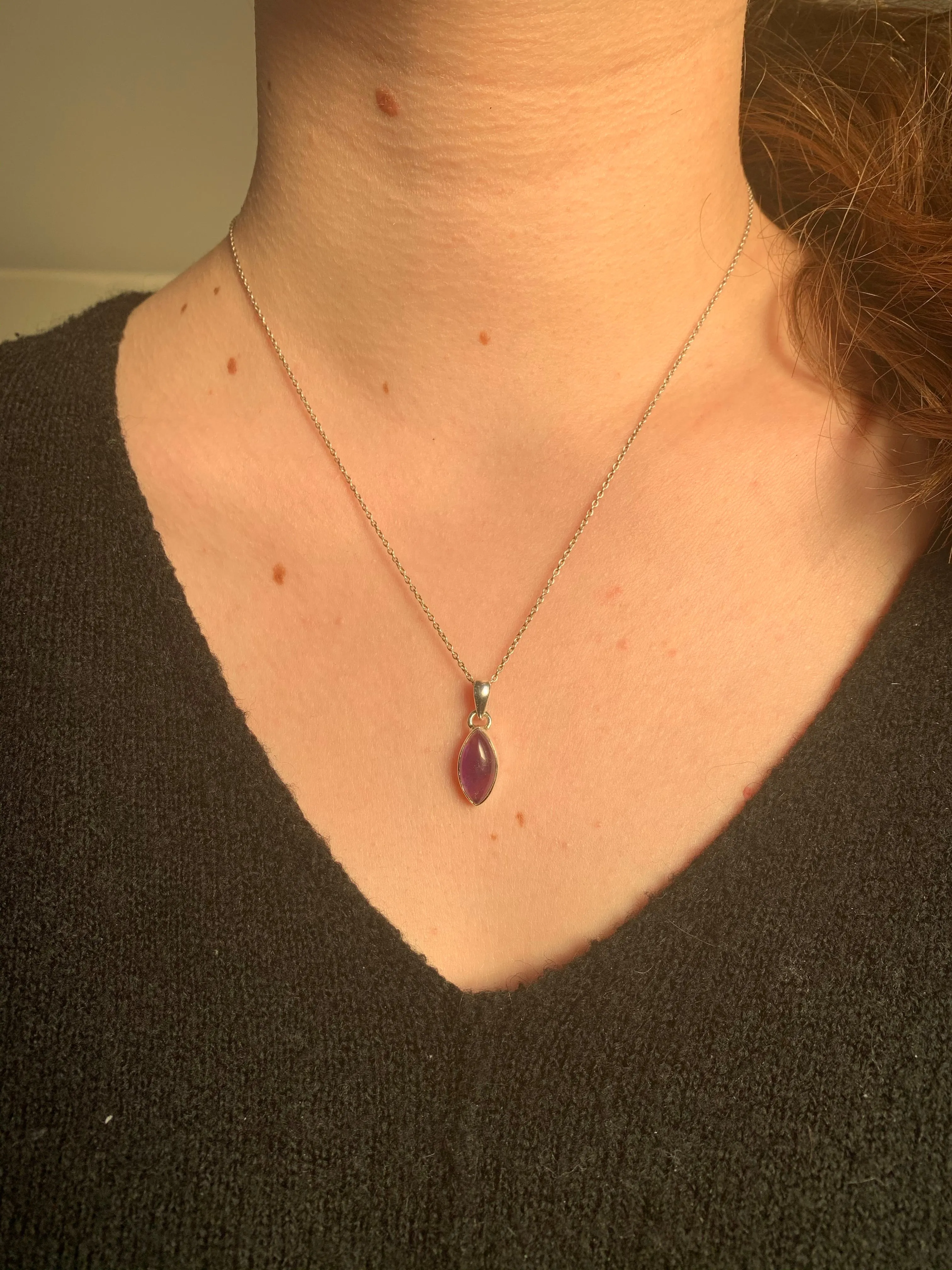 Amethyst Akoni Pendant - XSmall Marquise