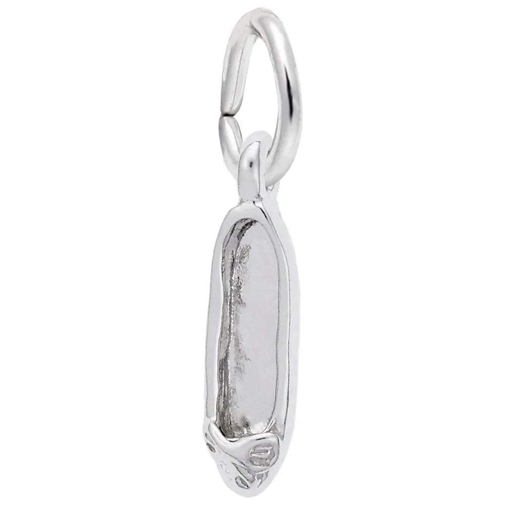 Ballet Shoe Charm In 14K White Gold