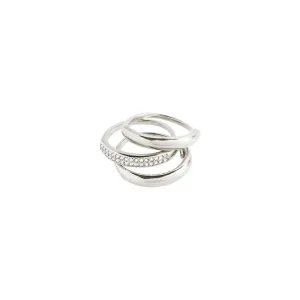 BLOOM Recycled Crystal 3-in-1 Ring Set | Silver