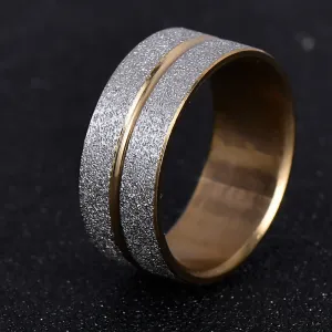 Brand Design Gold Silver Color Scrub 316L Stainless Steel Ring / Rings For Women Men Wedding Gift Never Fade nj197