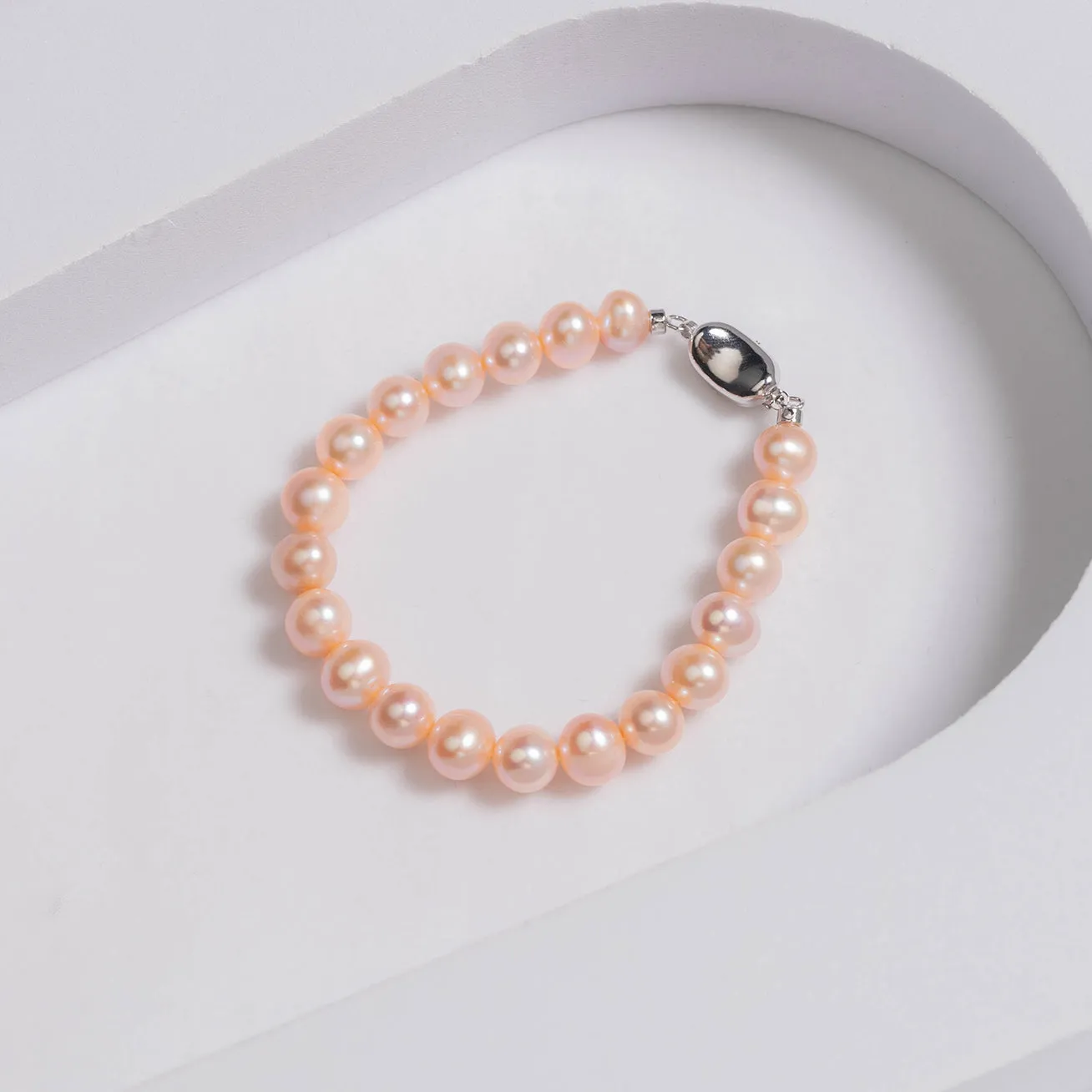 Brilliant Lustre Pink Freshwater Pearl Bracelet WB00171