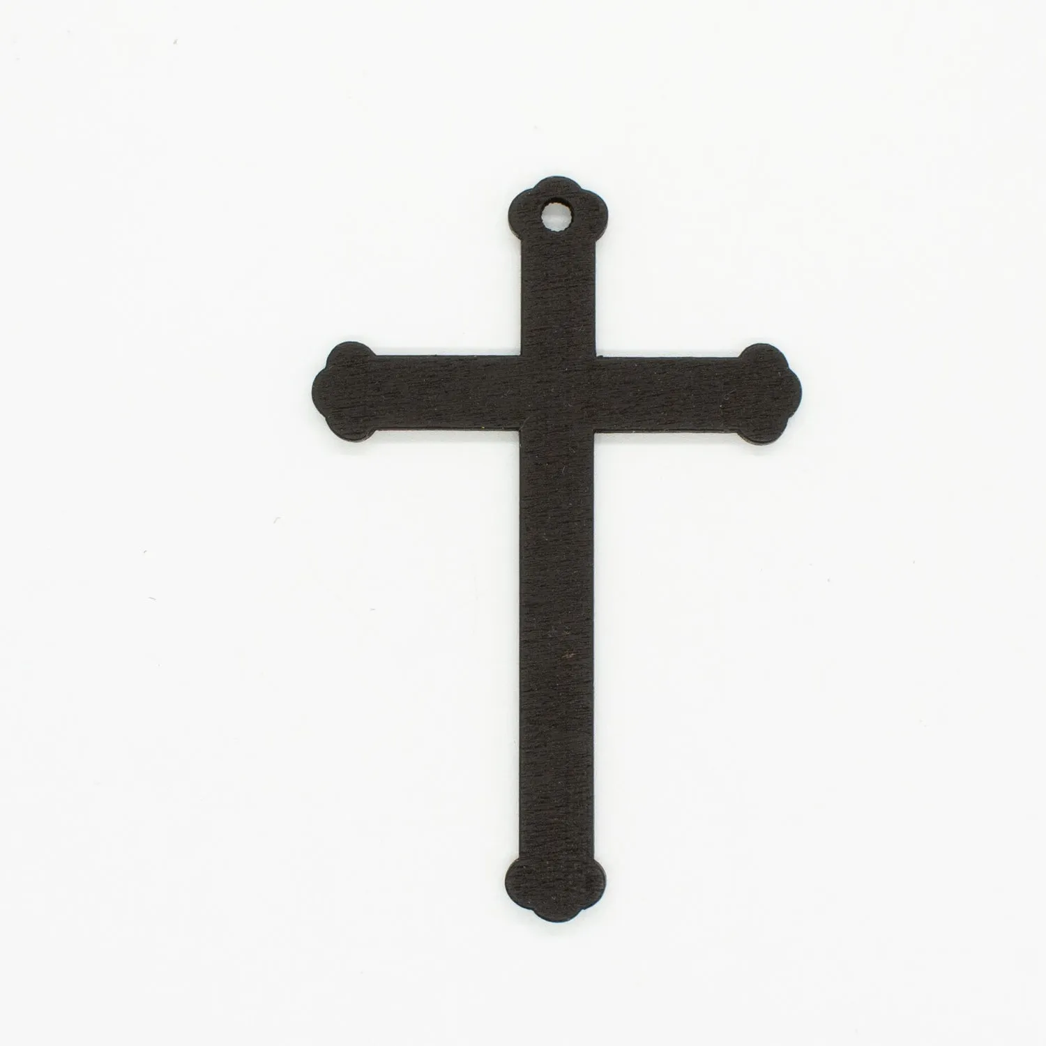 Brown Cross Laser Cut Wooden Motif Pendant Charm