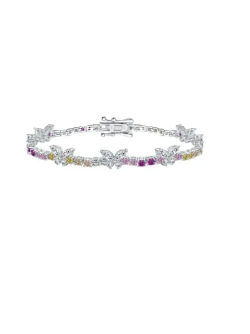 Butterfly Tennis Bracelet  925 Sterling Silver Colorful Zircon Luxury Bracelets