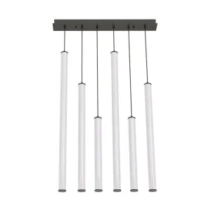 Caden 36 in. 6 Lights LED Pendant Light Black Finish