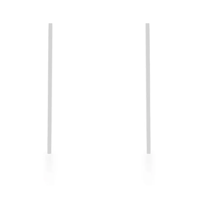 Carolee Silver Long Line Linear Earrings | Stainless Steel