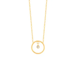 Circle Dimond Chain Necklace