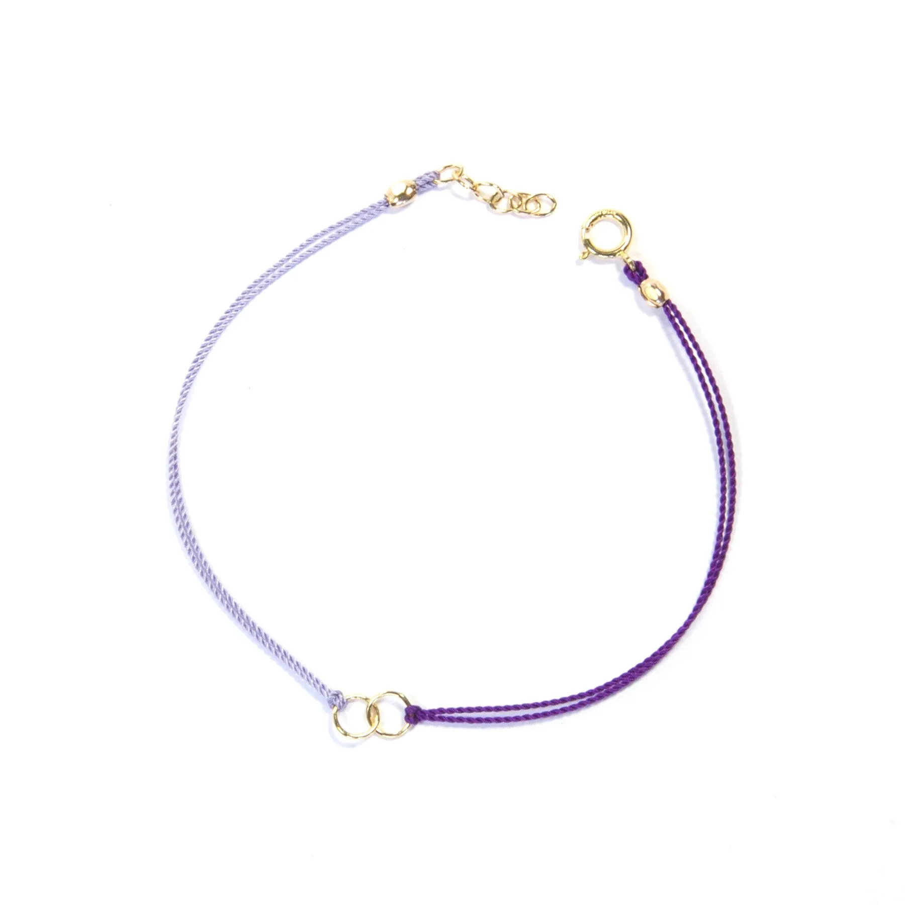 Circle Link Silk Bracelet | Purple & Lilac, Gold