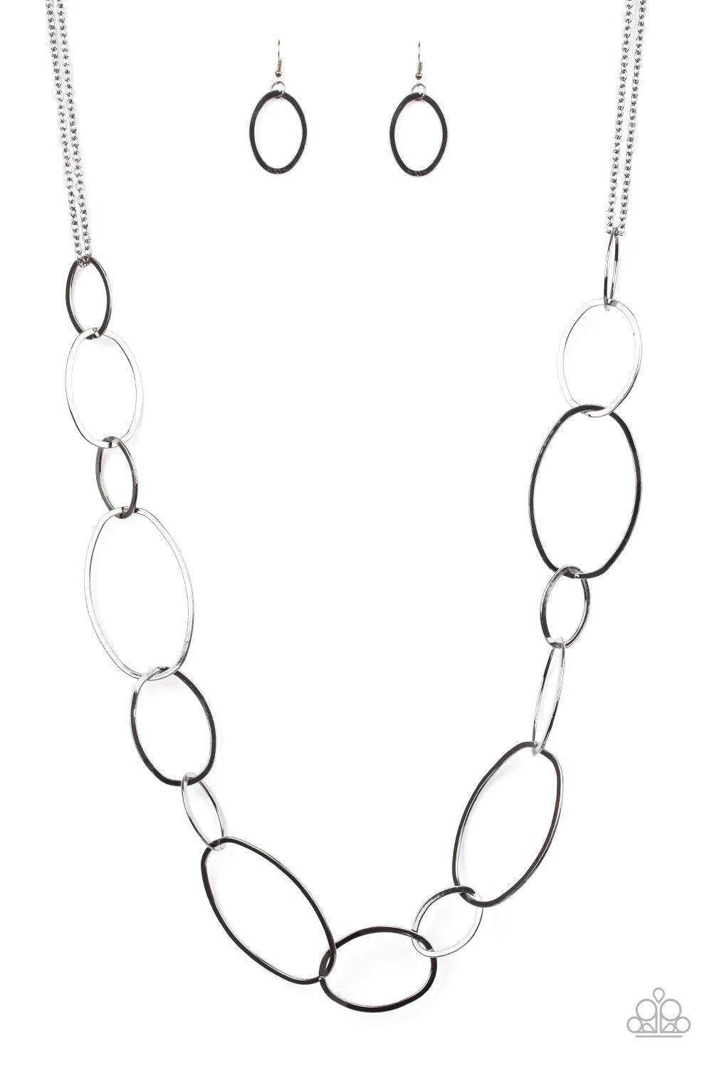 City Circuit Gunmetal Black Necklace - Paparazzi Accessories