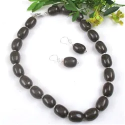 Classic Brown Necklace & Earrings Kazuri Fair Trade Beads