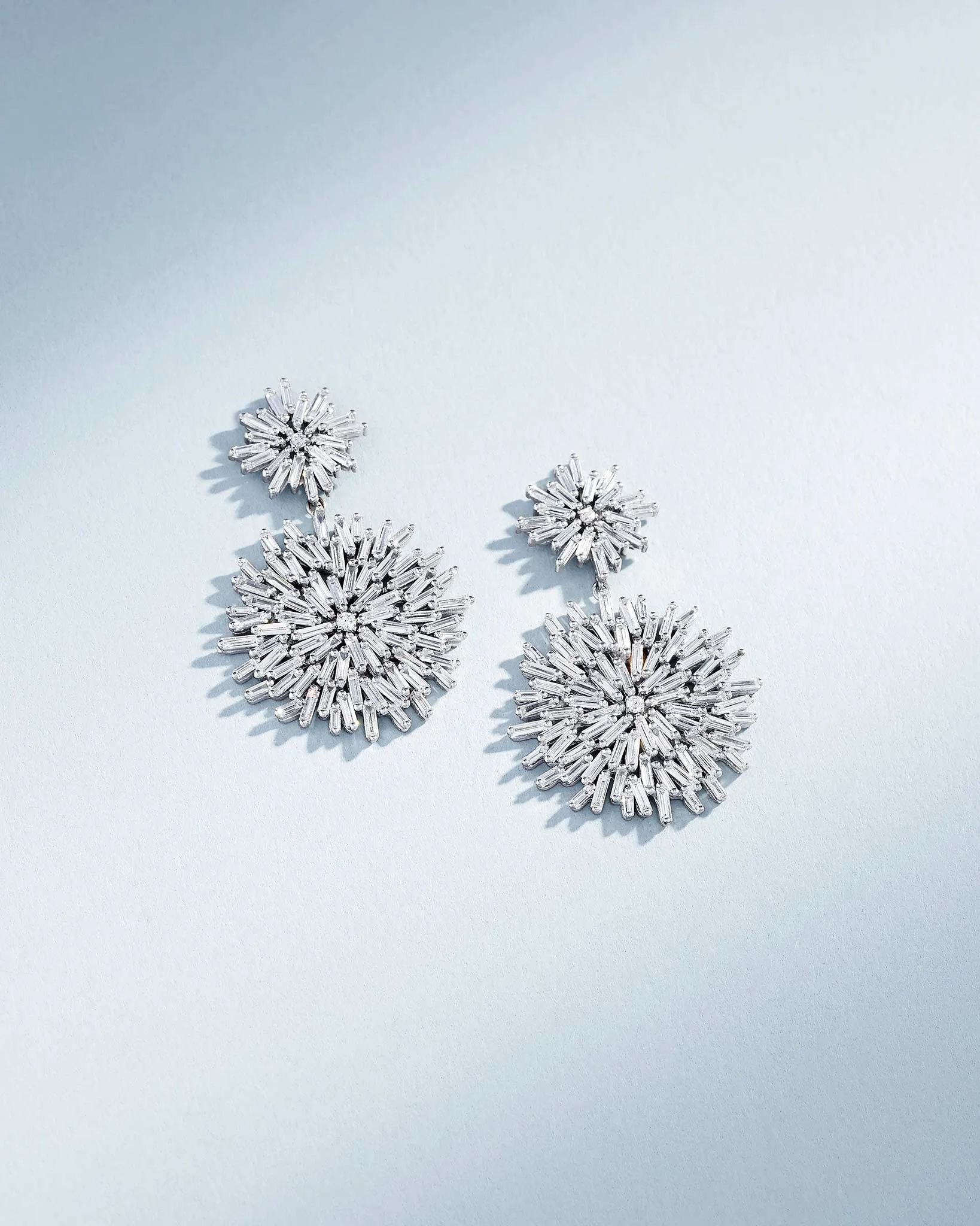 Classic Diamond Midi Flower Drop Earrings