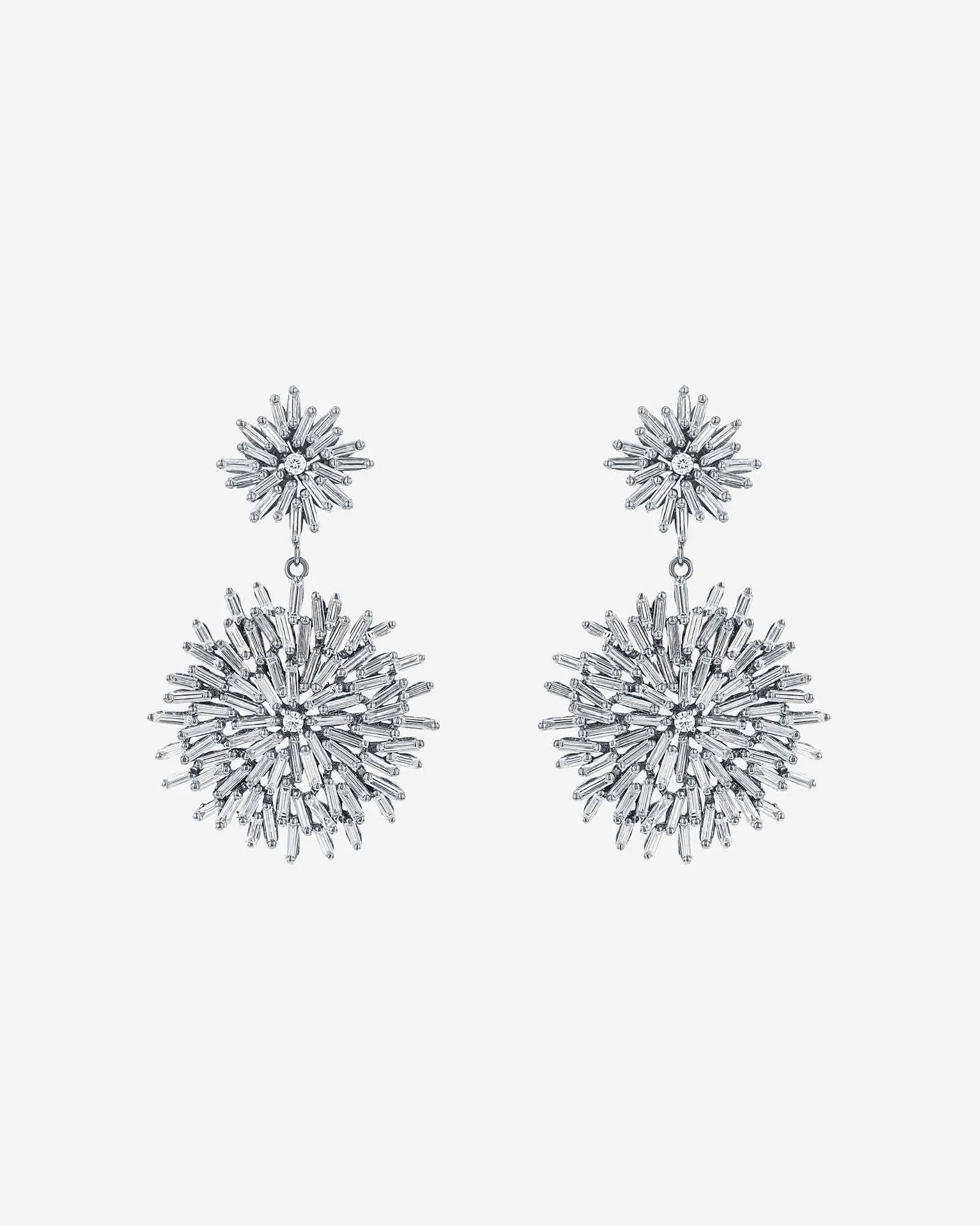 Classic Diamond Midi Flower Drop Earrings