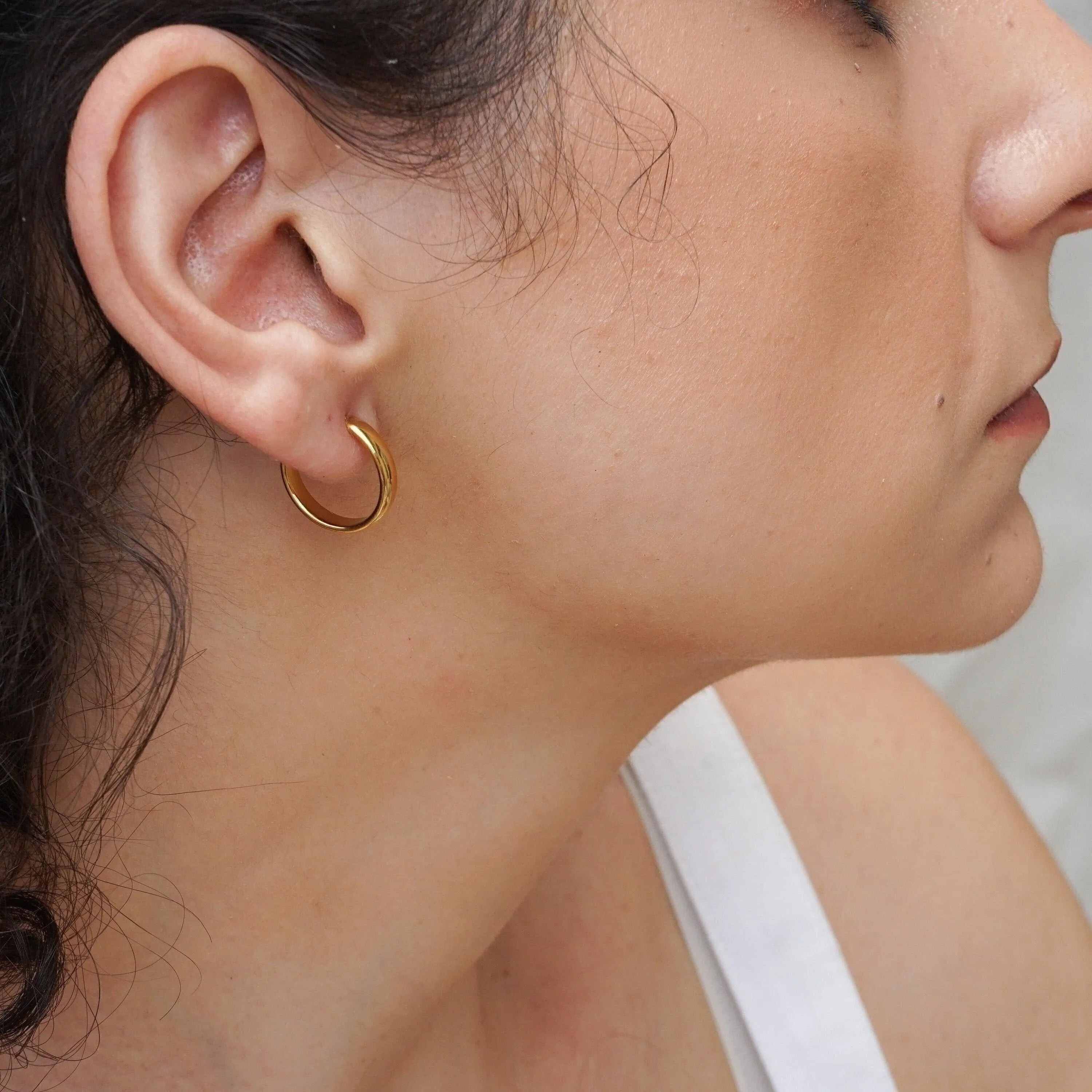 Classic Gold Medium Hoop Earrings