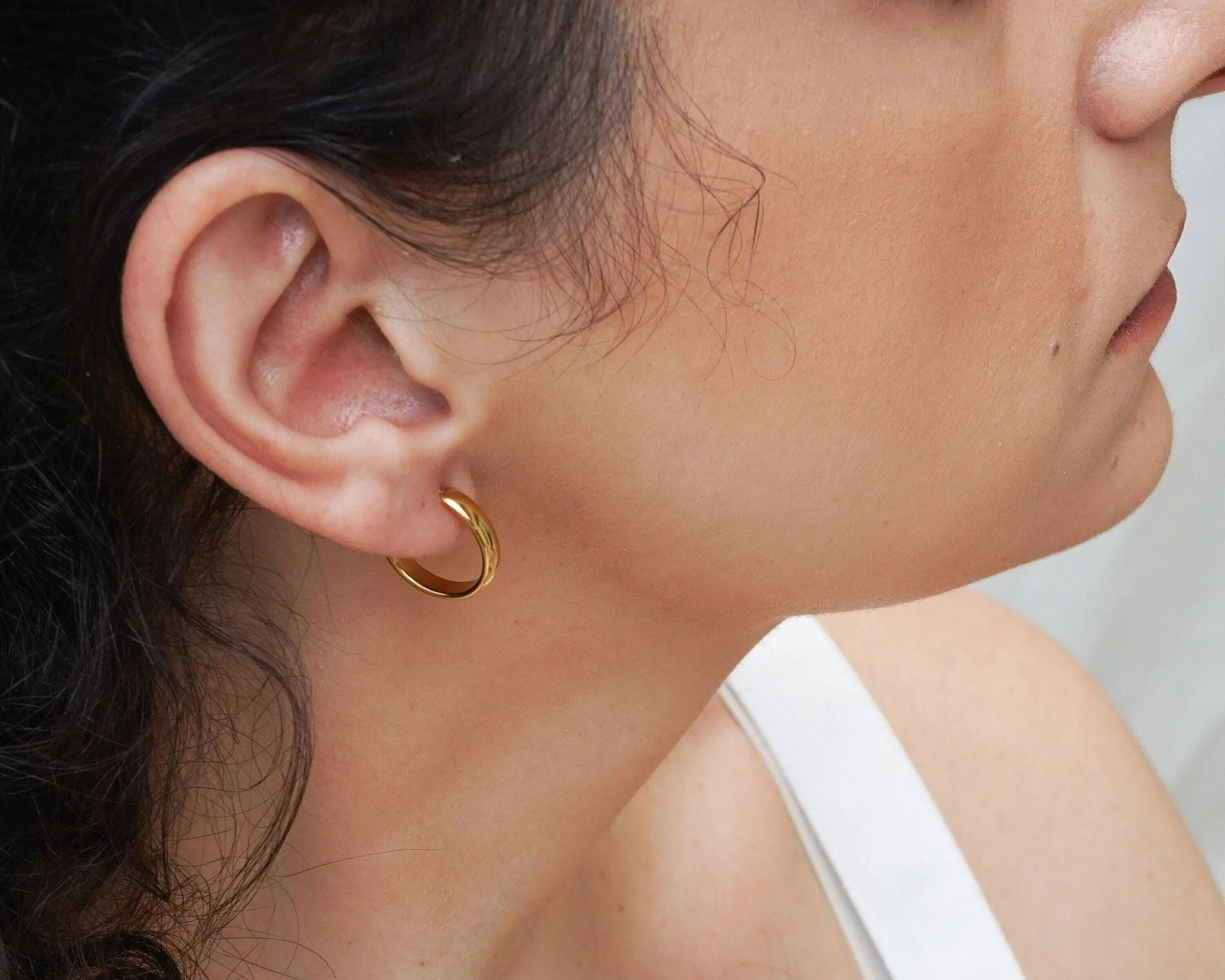 Classic Gold Medium Hoop Earrings