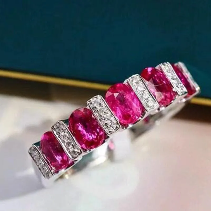 Classic Oval Ruby Silver Ring