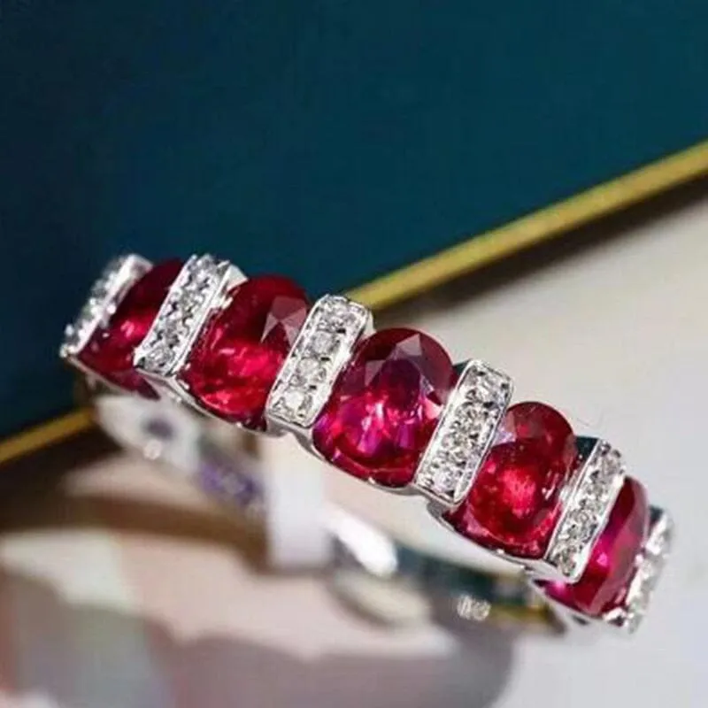 Classic Oval Ruby Silver Ring