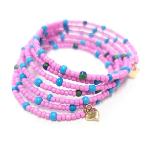 Coil Seed Bead Bracelet - Pink