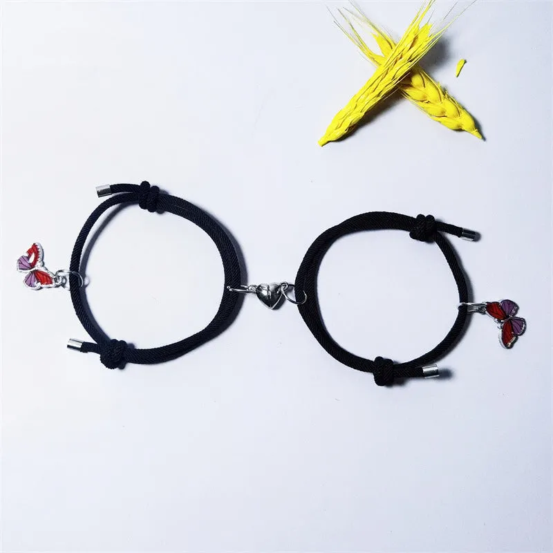 Colorful Butterfly Love Attracting Couple Bracelets