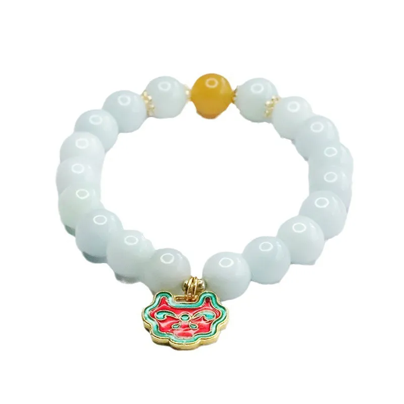 Colorful Enamel Longevity Bracelets with Genuine Myanmar A-grade Jade