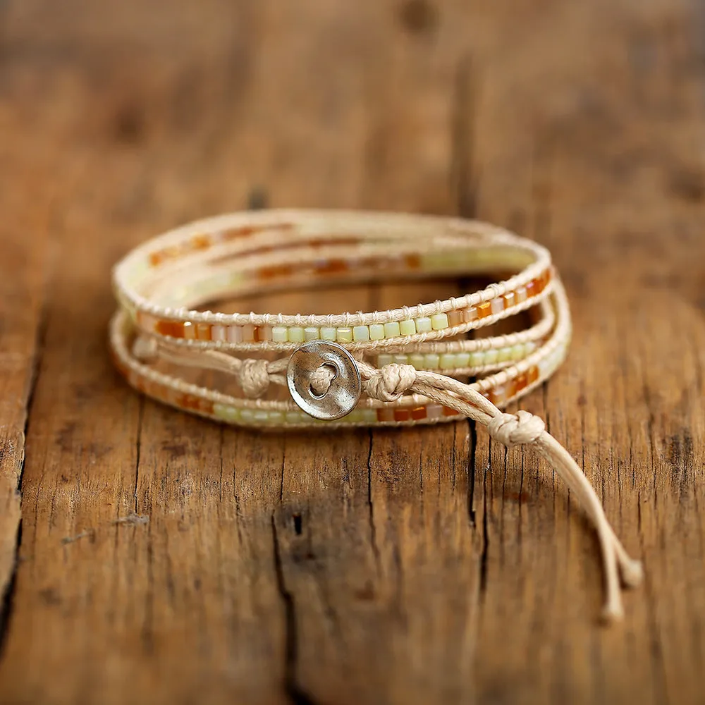 Colorful woven multilayer bracelet