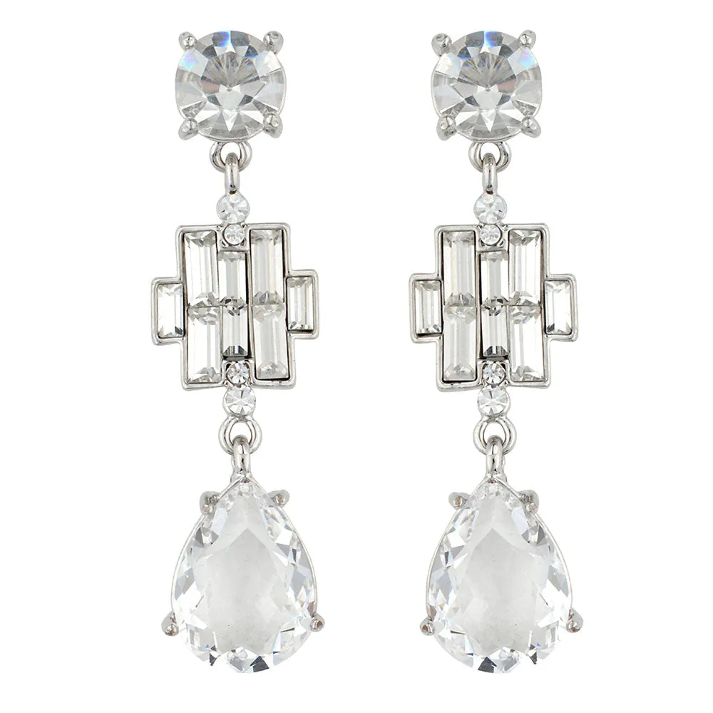 Crystal Art Deco Teardrop Earrings