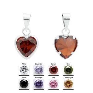 D2041 8mm Heart Pendants Mixed Colors