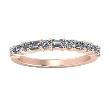 Dara Baguette & Round Trendy Diamond Wedding Ring