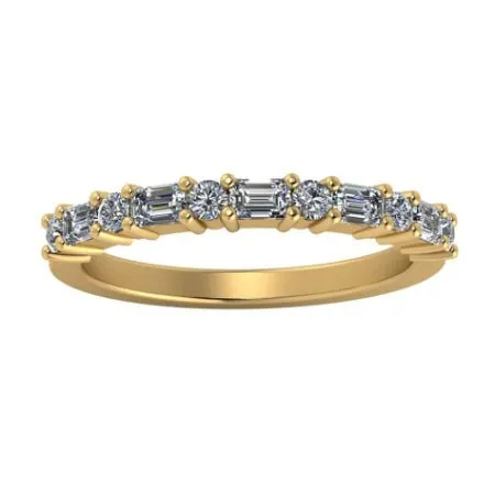 Dara Baguette & Round Trendy Diamond Wedding Ring