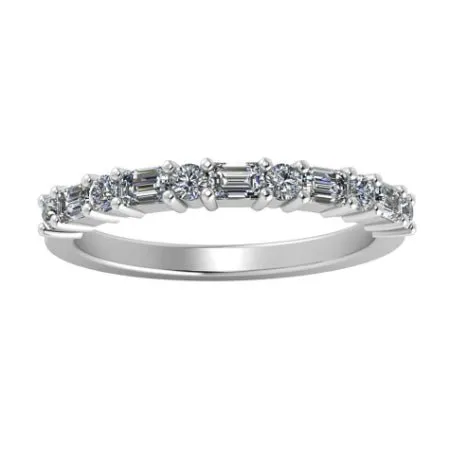 Dara Baguette & Round Trendy Diamond Wedding Ring