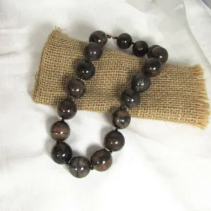 Dark Brown Gemstone Beaded Necklace