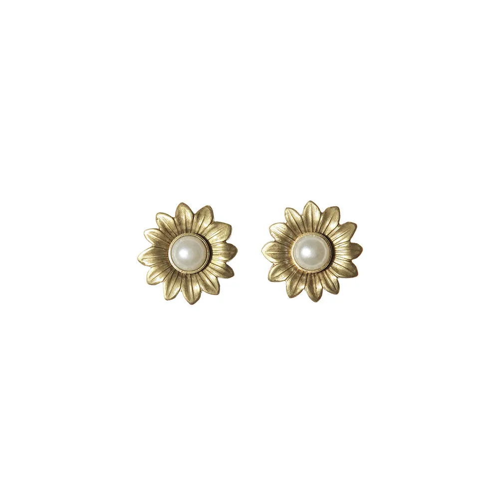 Distressed Flower Stud Earrings